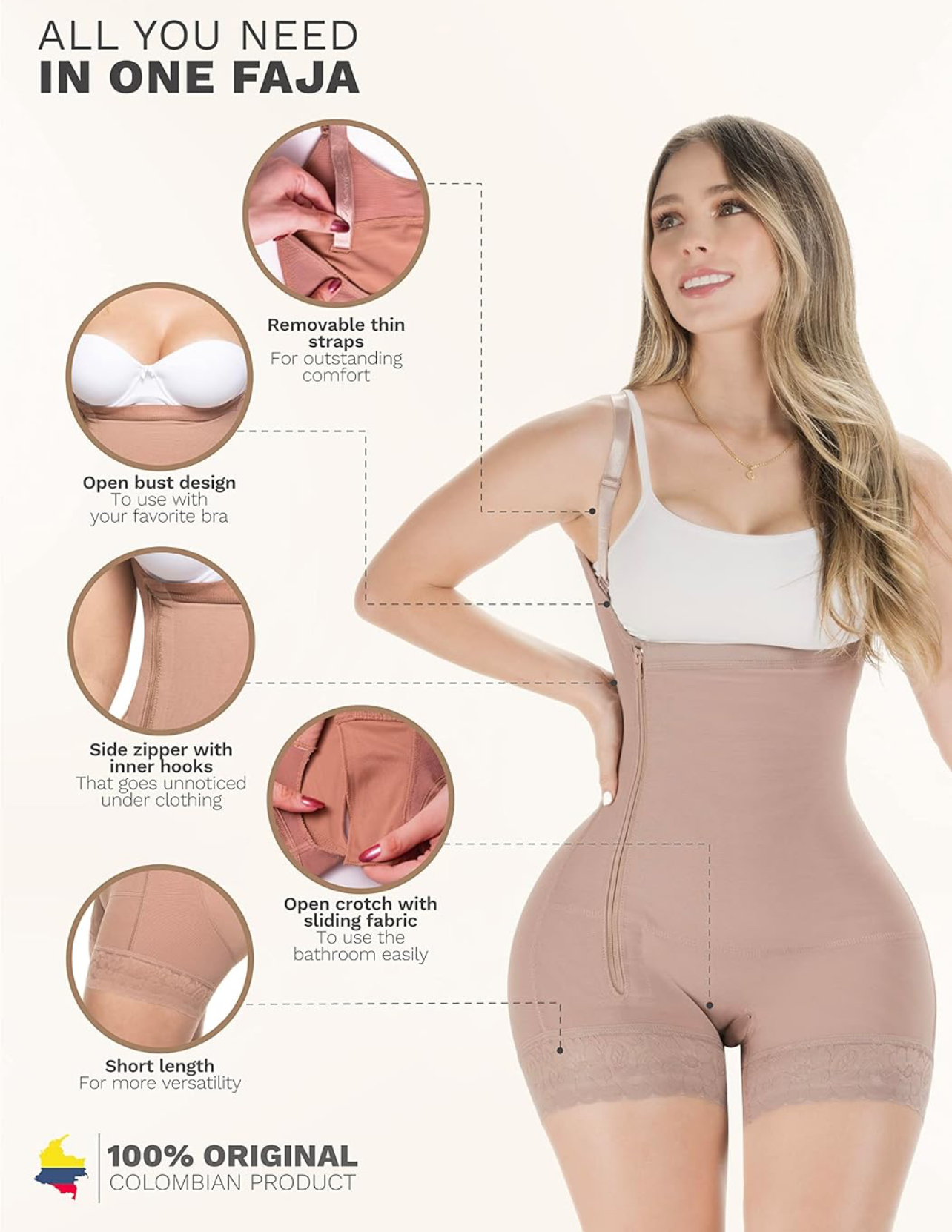 Faja Tummy Tuck Side Zipper